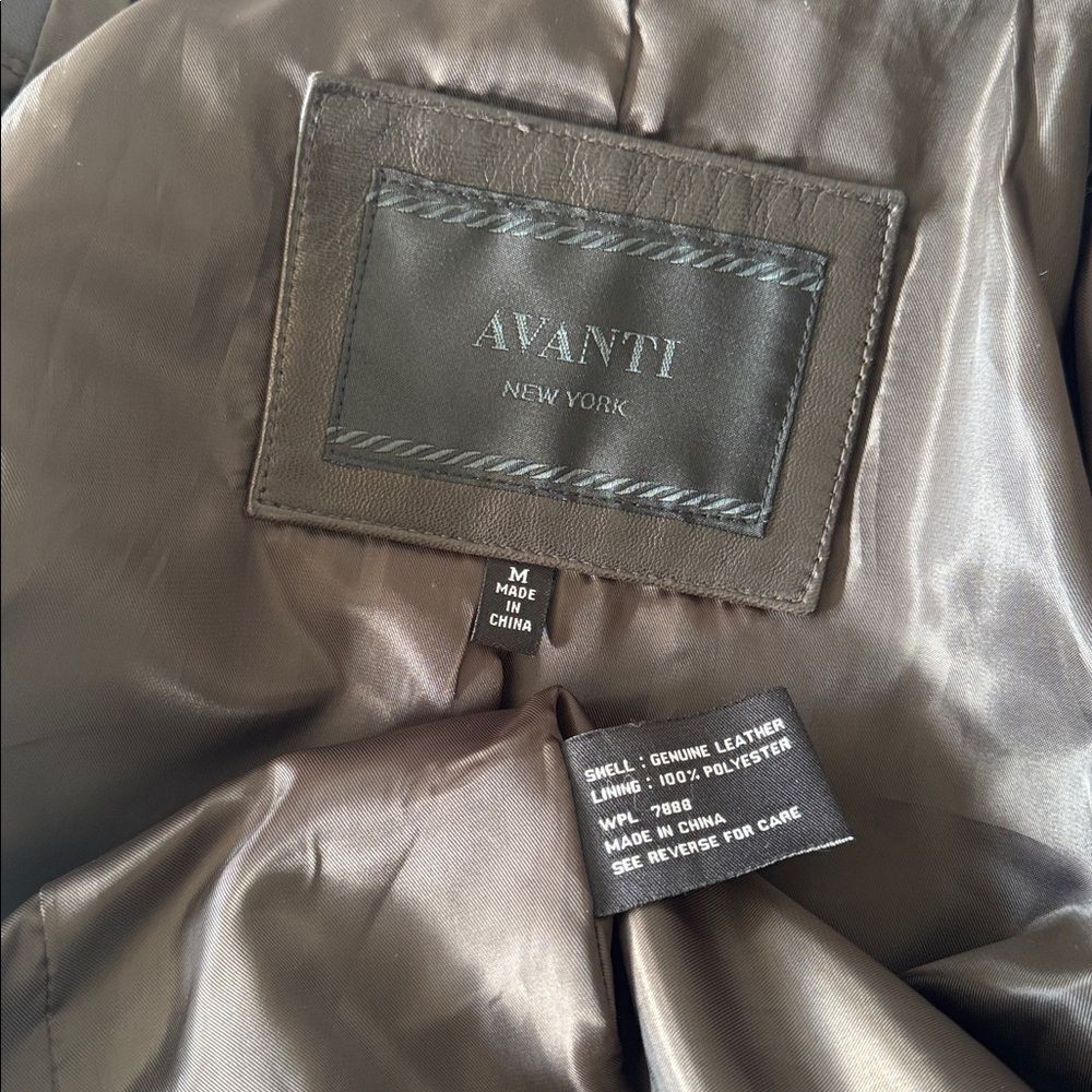 AVANTI NEW YORK Women’s Dark Brown Leather Jacket Coat Classic Versatile Size M - Picture 6 of 14